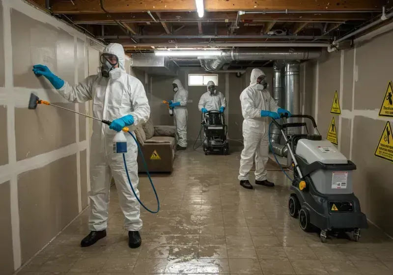 Basement Moisture Removal and Structural Drying process in Okolona, KY